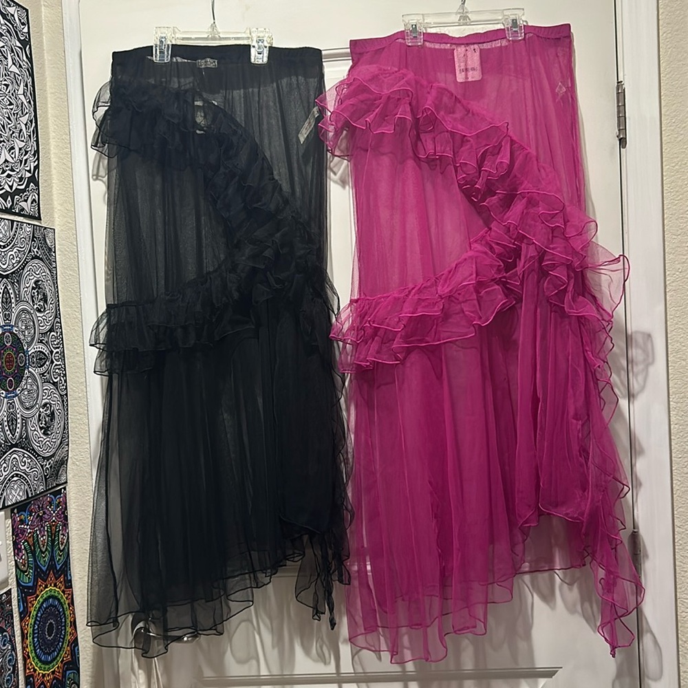 2 sheer Free people skirts brand new never worn with tags